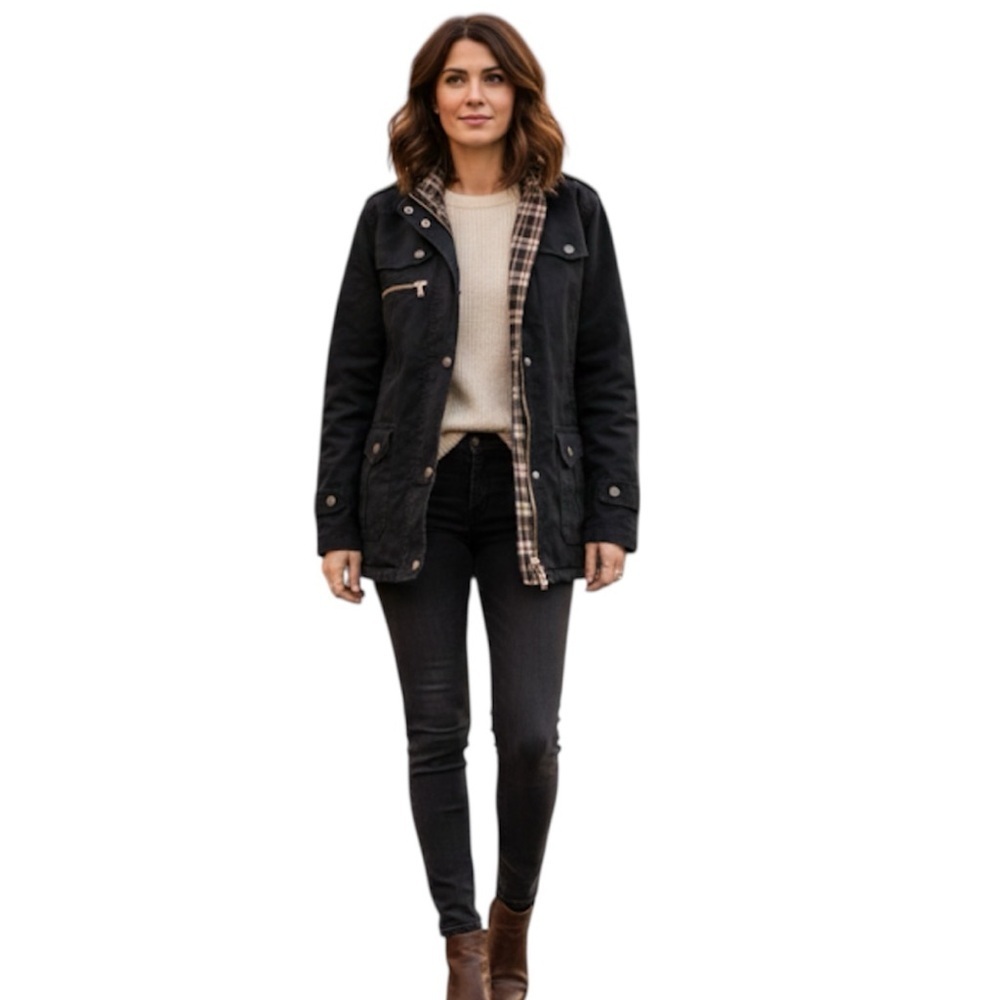 Black Jacket zipper with pockets size xxxl